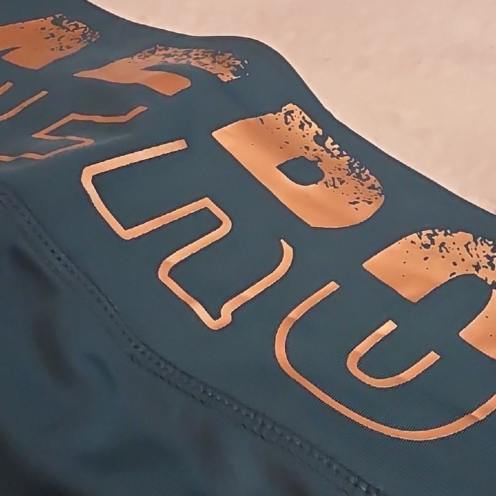 Aeropostale Dark Teal Leggings with Gold Accents NWOT